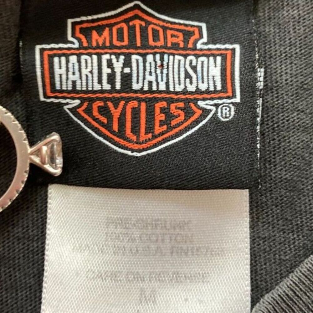 Vintage 90s Harley Davidson USA Don't Mess With U.S. Flag Eagle Texas Cropped T - Picture 3 of 13